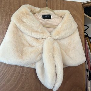 Faux Fur Shawl Wrap - Like New, Worn Once